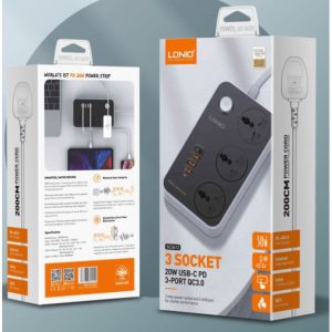 Ldnio Sc3412 20w 3Sockets/3Usb Ports Power Strip