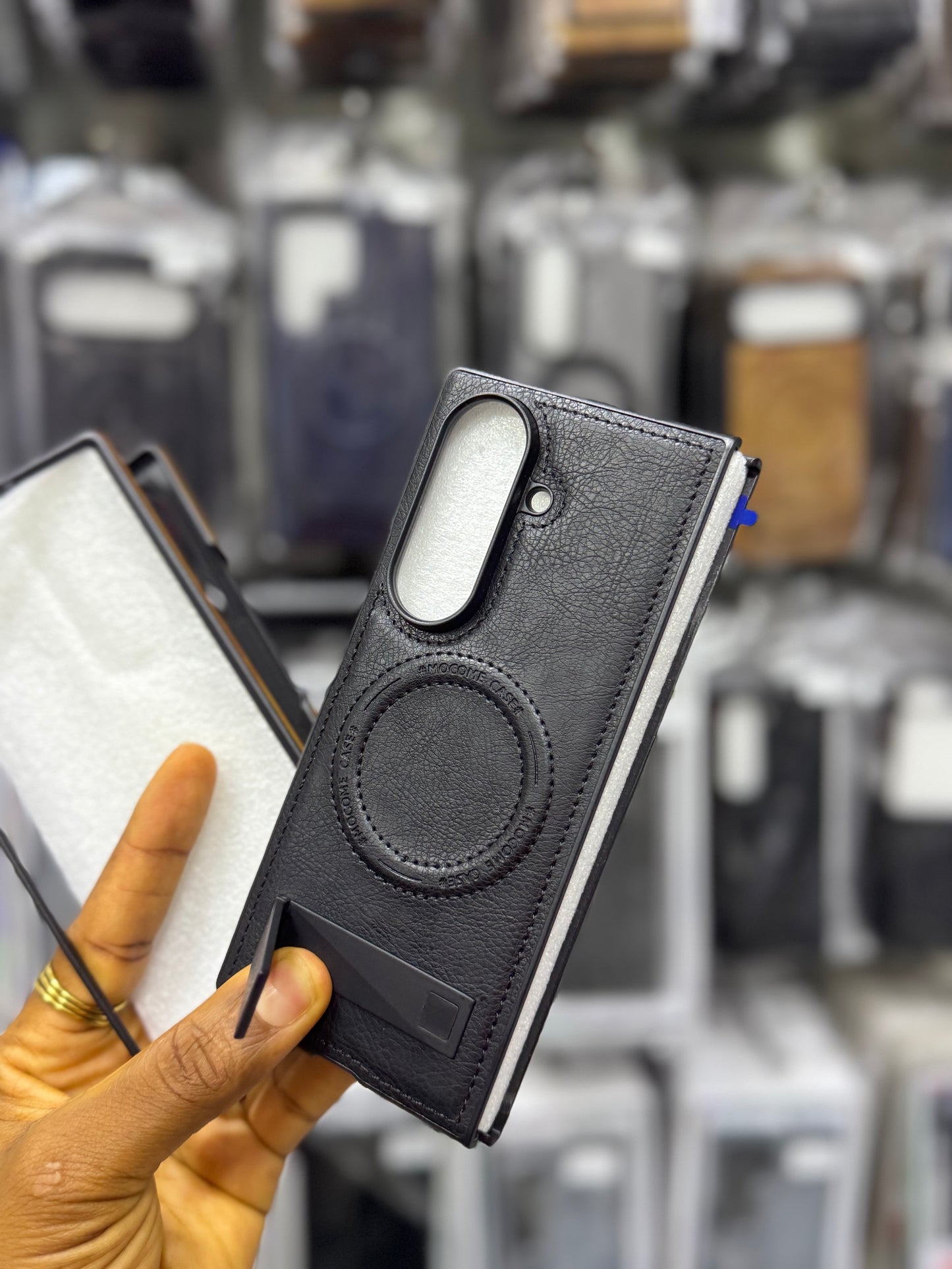 Kickstand leather MagSafe ultra slim case for Samsung galaxy z fold 7