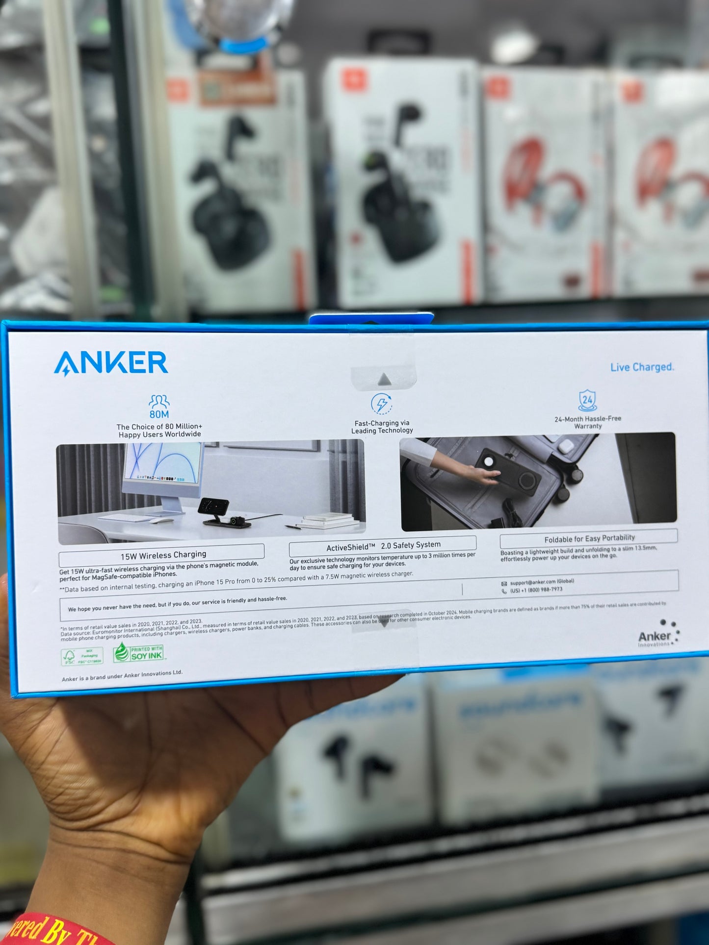 Anker 15w ultra MagGo Foldable 3-in-1 Wireless Charging Station for Apple devices