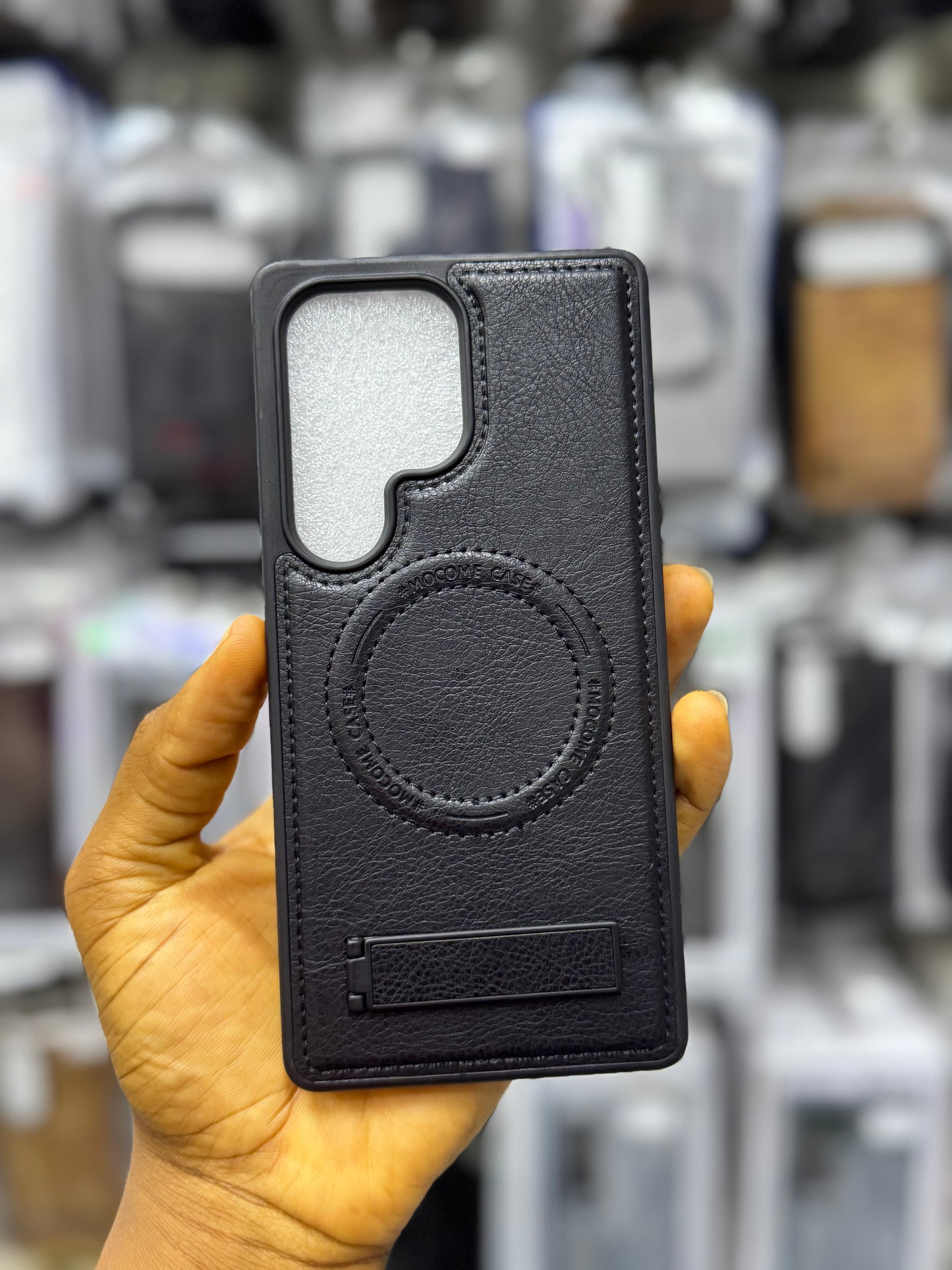 Kickstand leather MagSafe case for Samsung galaxy S25 ultra
