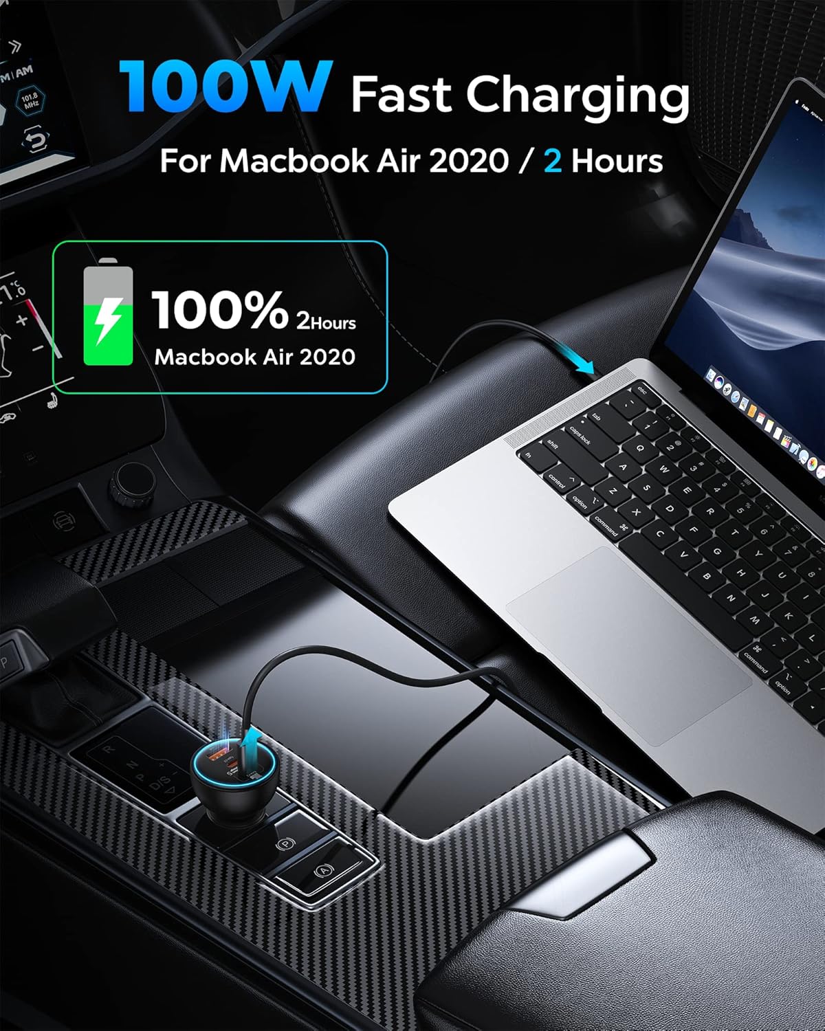 Baseus Qualcomm 5 160W USB C Car Charger with 3 ports
