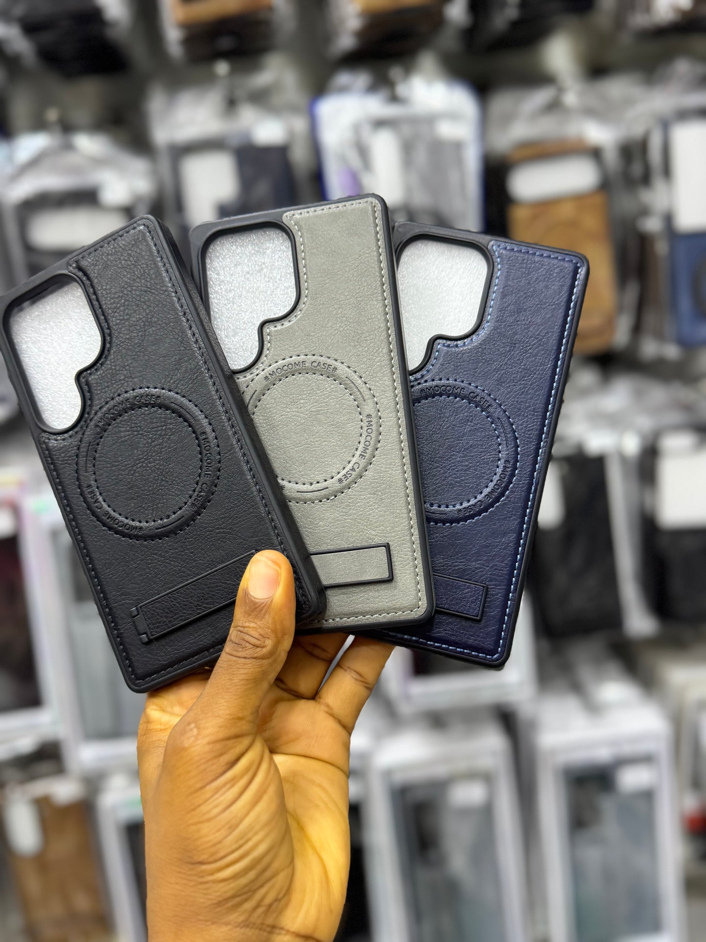 Kickstand leather MagSafe case for Samsung galaxy S25 ultra