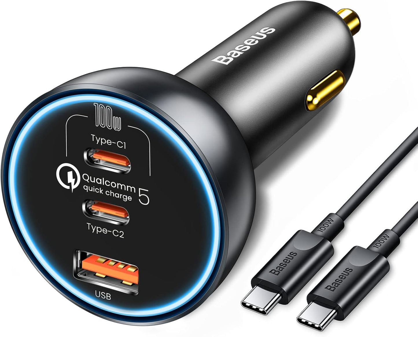 Baseus Qualcomm 5 160W USB C Car Charger with 3 ports