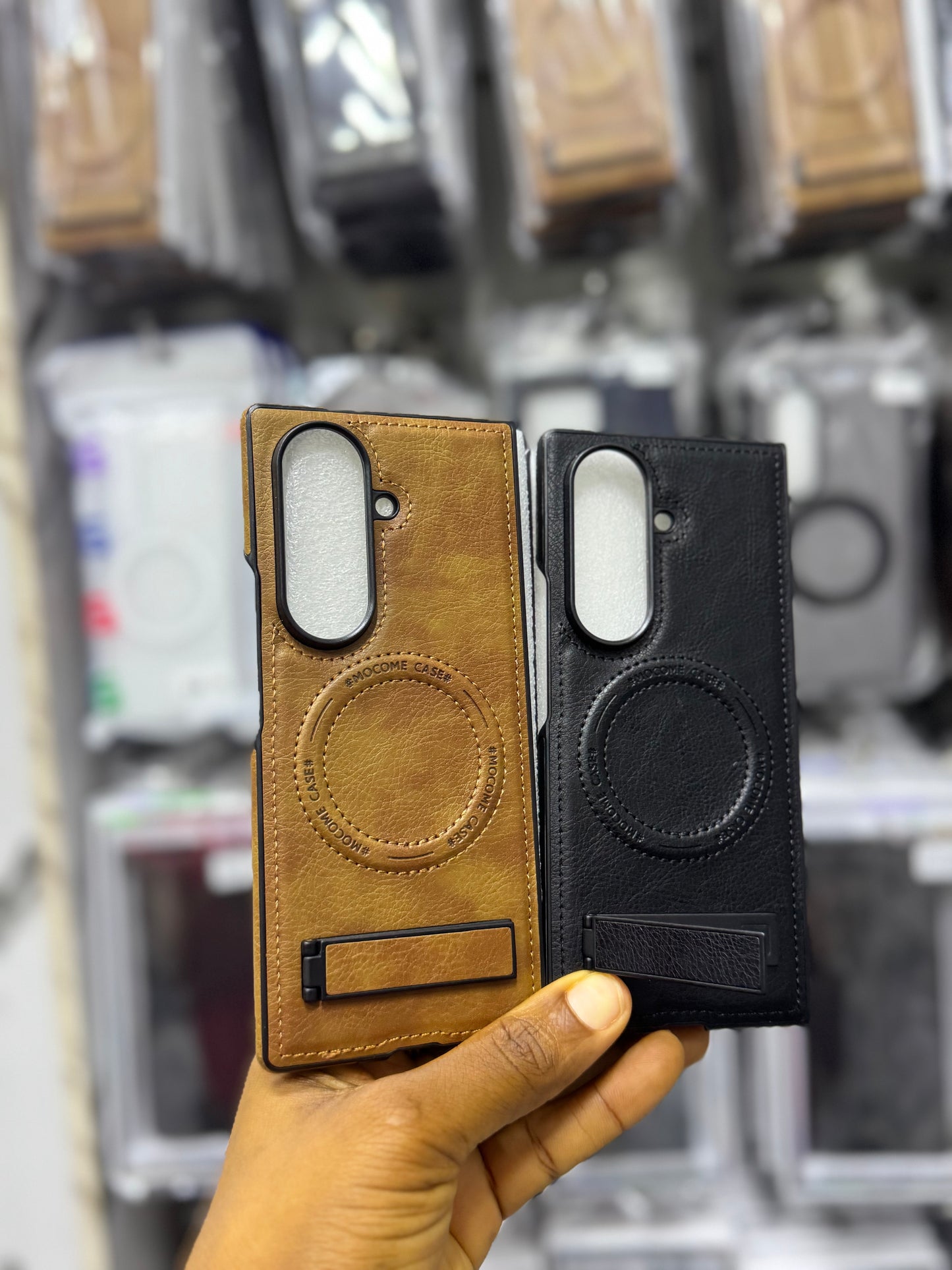 Kickstand leather MagSafe ultra slim case for Samsung galaxy z fold 7