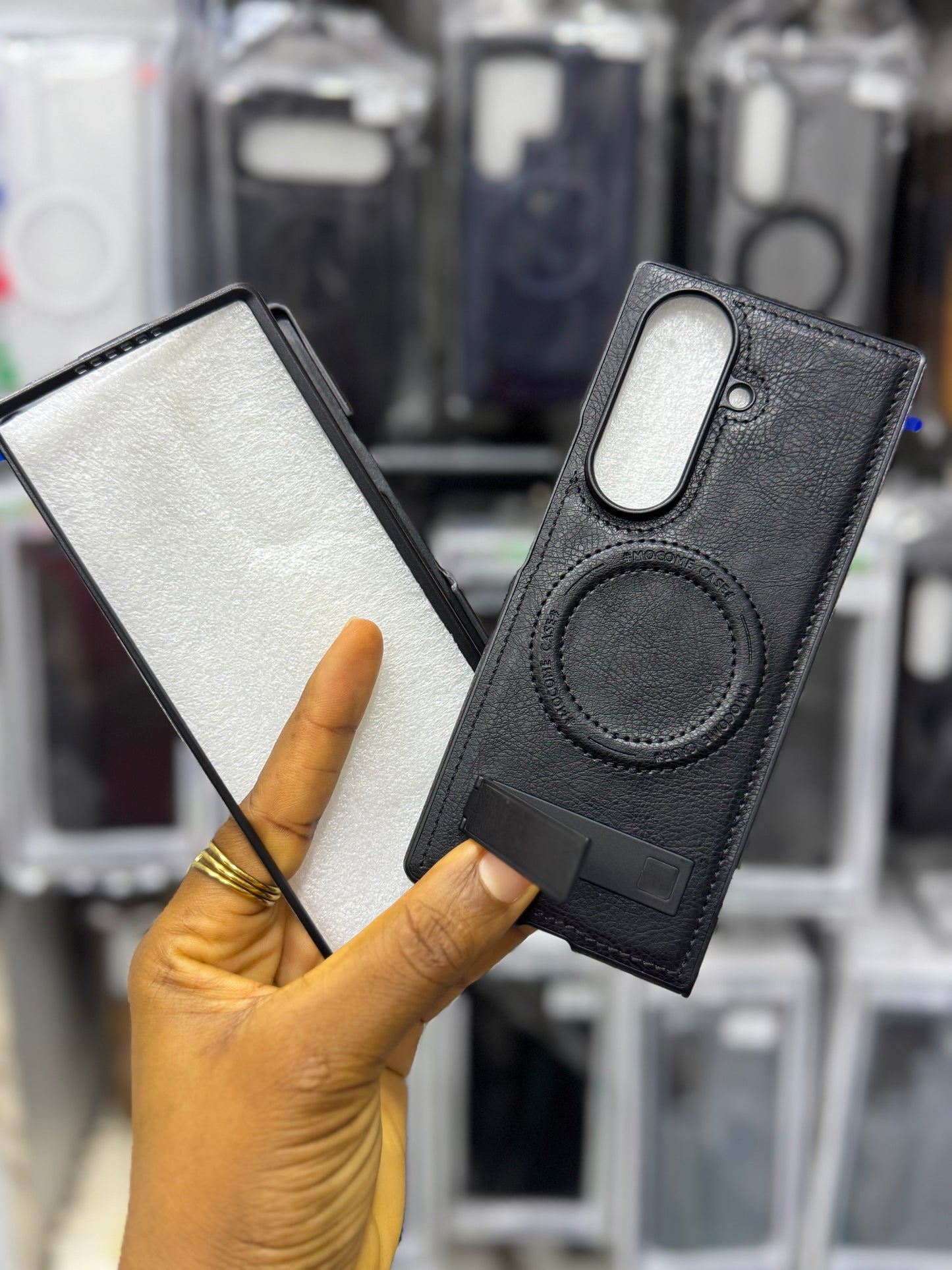 Kickstand leather MagSafe ultra slim case for Samsung galaxy z fold 7
