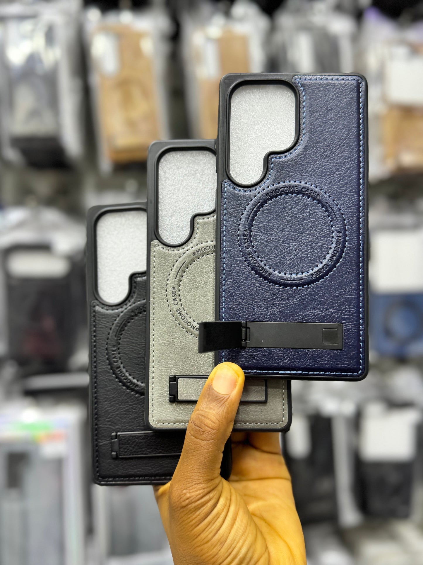 Kickstand leather MagSafe case for Samsung galaxy S25 ultra