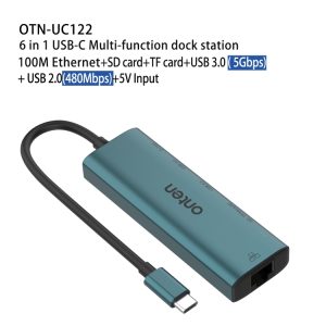 Onten OTN-UC122 6 in 1 Usb-C Dock Station