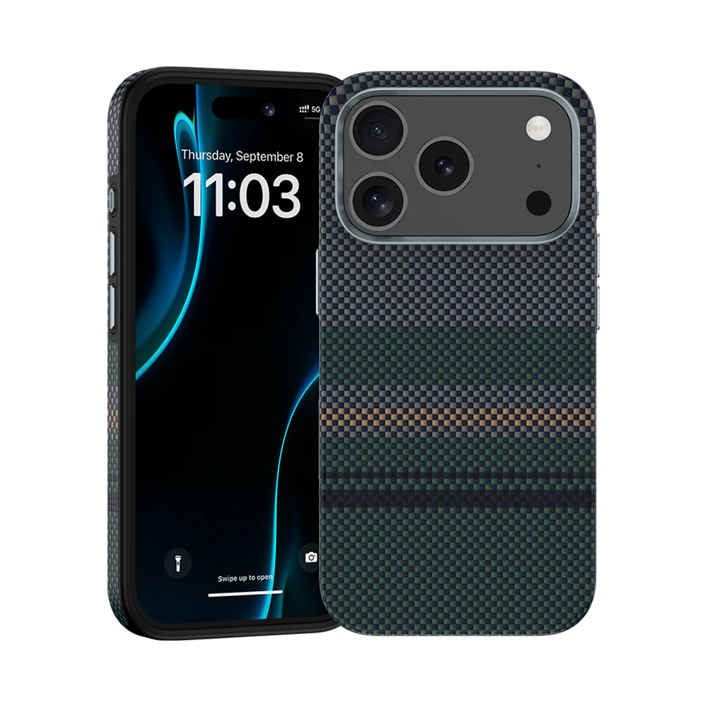 Real Kevlar Aramid Carbon Fiber Ultra thin Protective Case With MagSafe charging base for iPhone 17 pro max