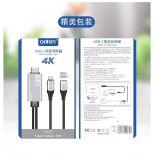 Onten Otn-9572PD Usb-C to Hdmi Cable 4K