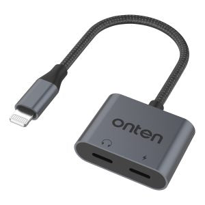 Onten Otn-135 2-in1 Lightning to Audio & Charging Adapter