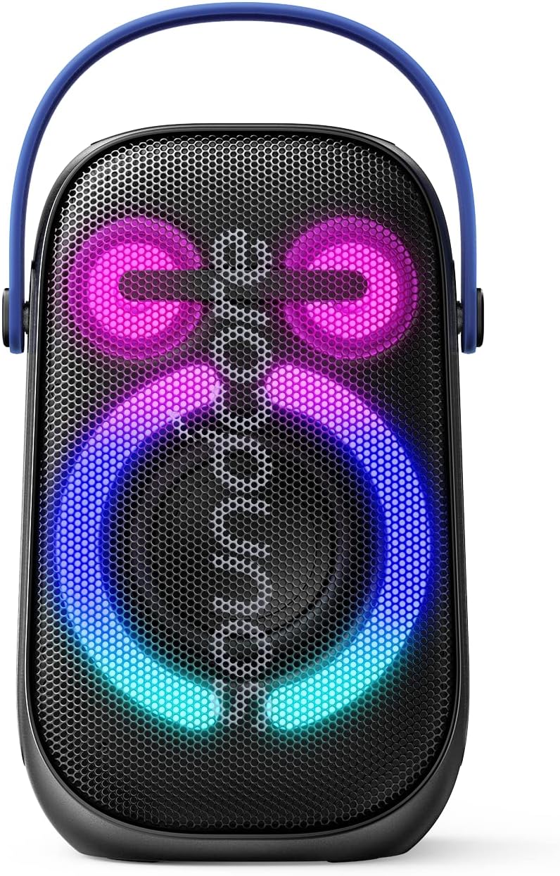 Soundcore Anker Rave Neo 2 Portable Speaker with 80W Stereo Sound, PartyCast 2.0, Light Show, IPX7 Waterproof (Floats on Water) 18H Playtime, Customizable EQ & Bass Up