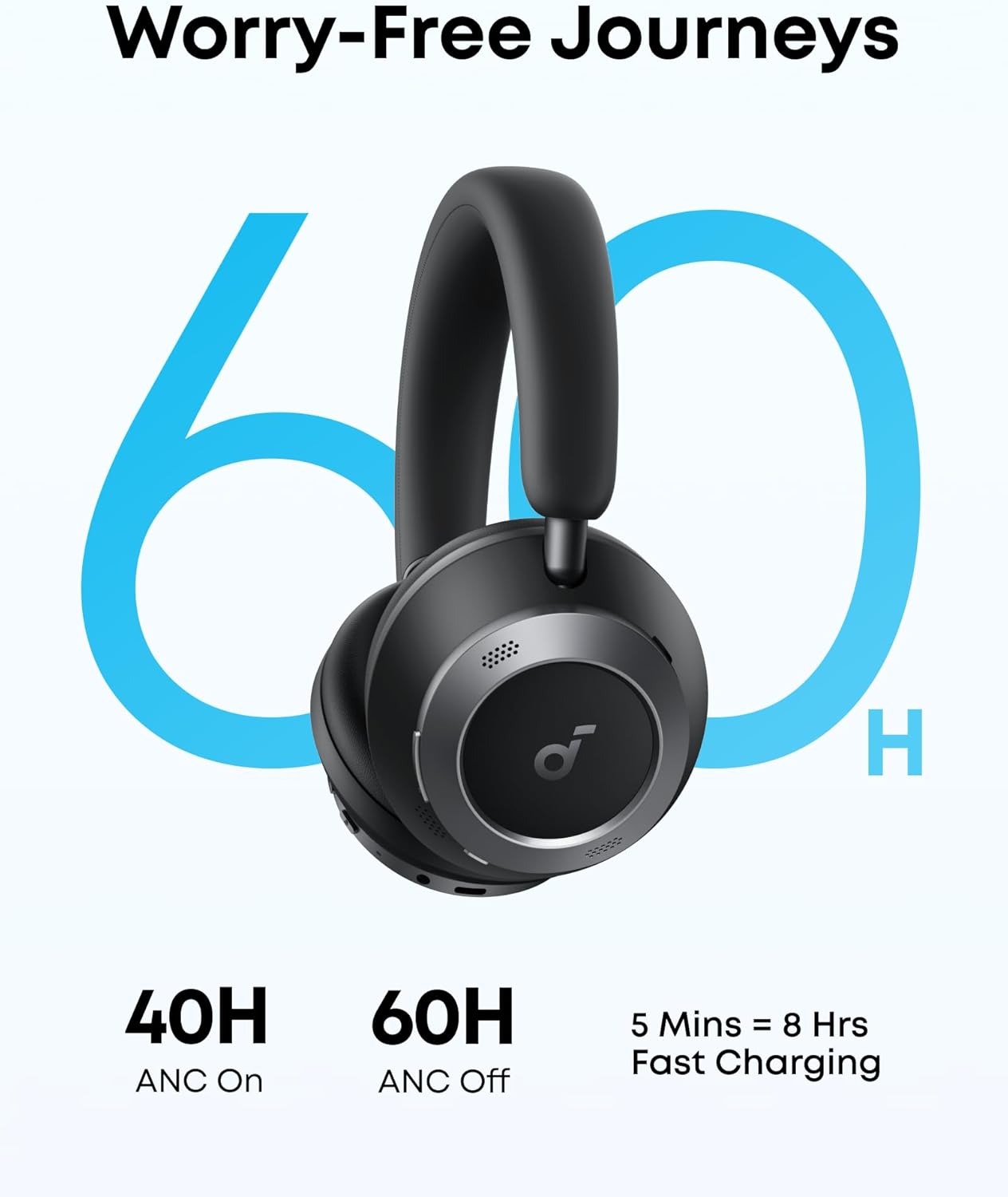 Soundcore by anker Space One Pro FlexiCurve Over-Ear Headphone, Adaptive Active Noise Cancelling Headphone