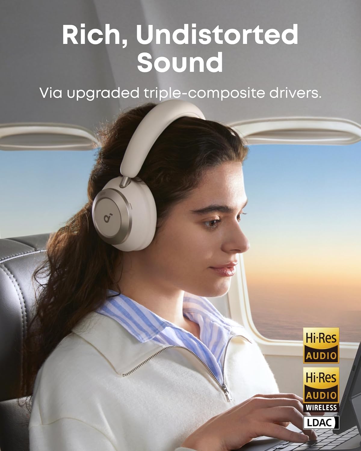 Soundcore by anker Space One Pro FlexiCurve Over-Ear Headphone, Adaptive Active Noise Cancelling Headphone