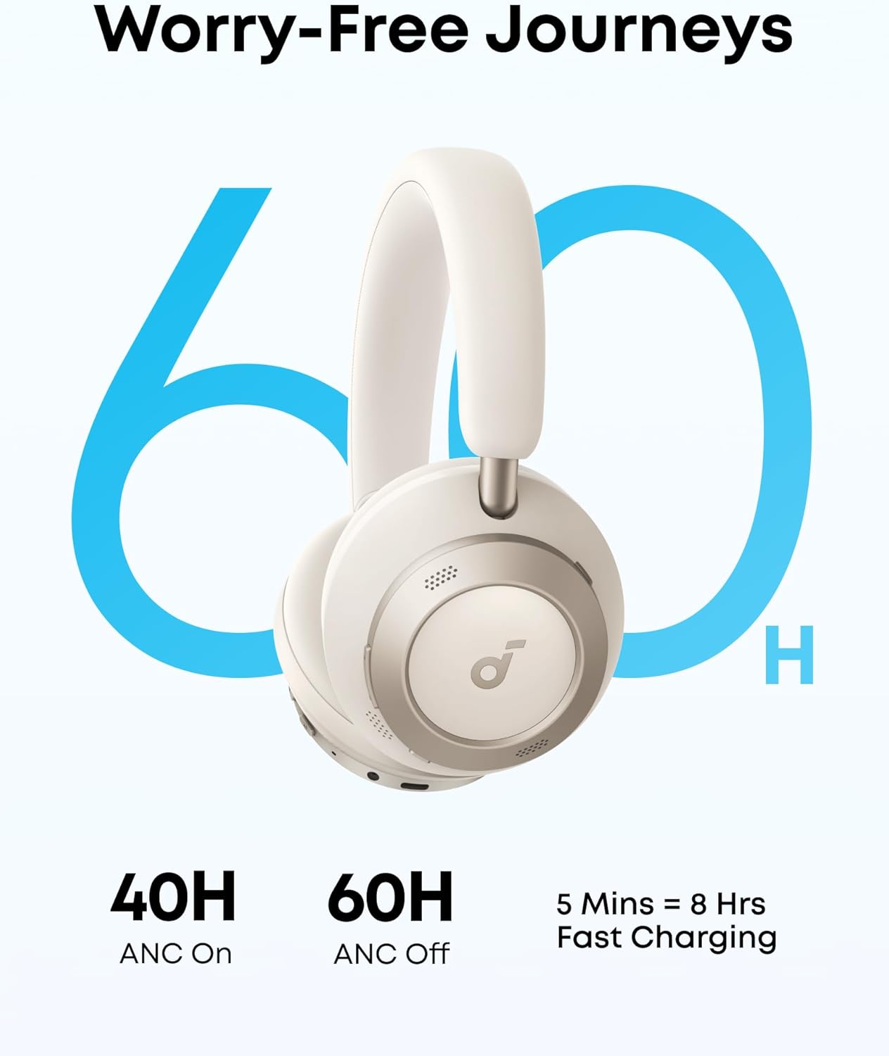 Soundcore by anker Space One Pro FlexiCurve Over-Ear Headphone, Adaptive Active Noise Cancelling Headphone
