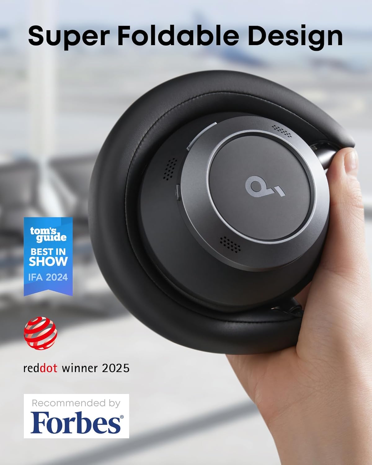 Soundcore by anker Space One Pro FlexiCurve Over-Ear Headphone, Adaptive Active Noise Cancelling Headphone