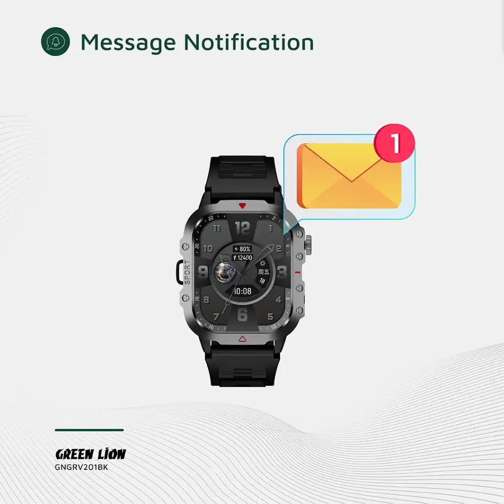 Green Lion Gravix Smart Watch - Black