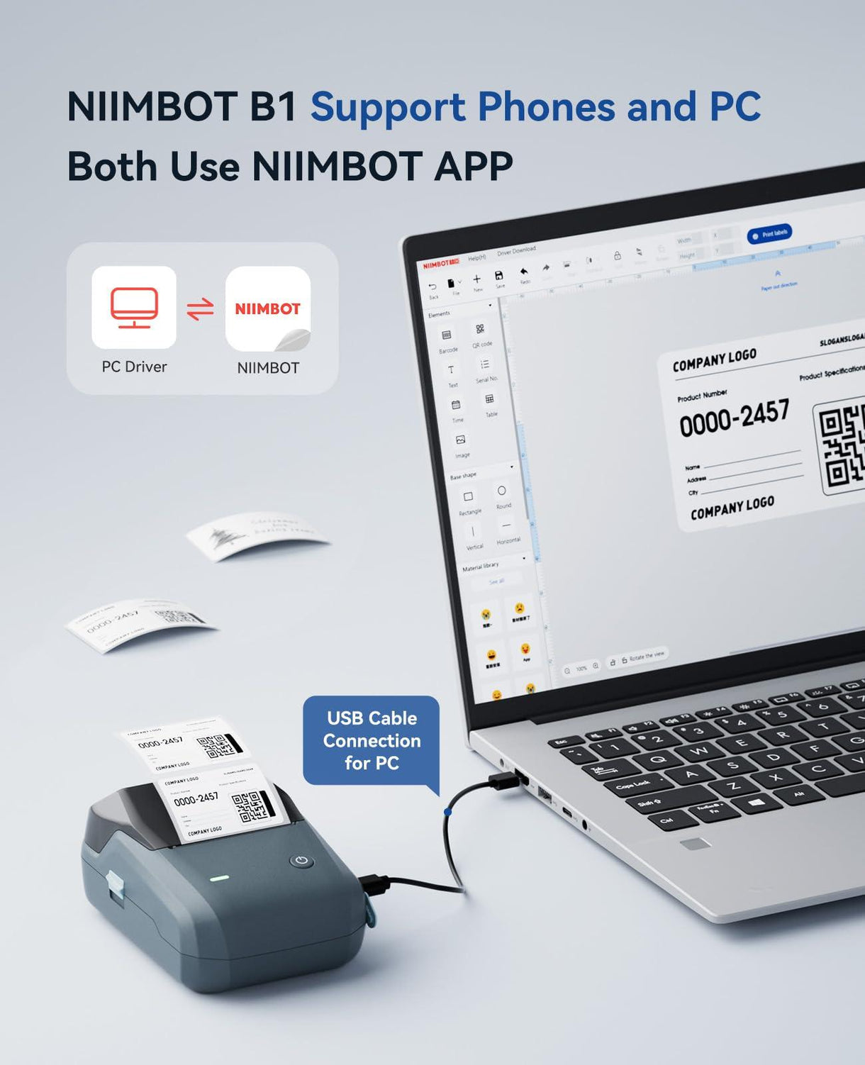 NIIMBOT B1 Inkless Thermal Label Printer