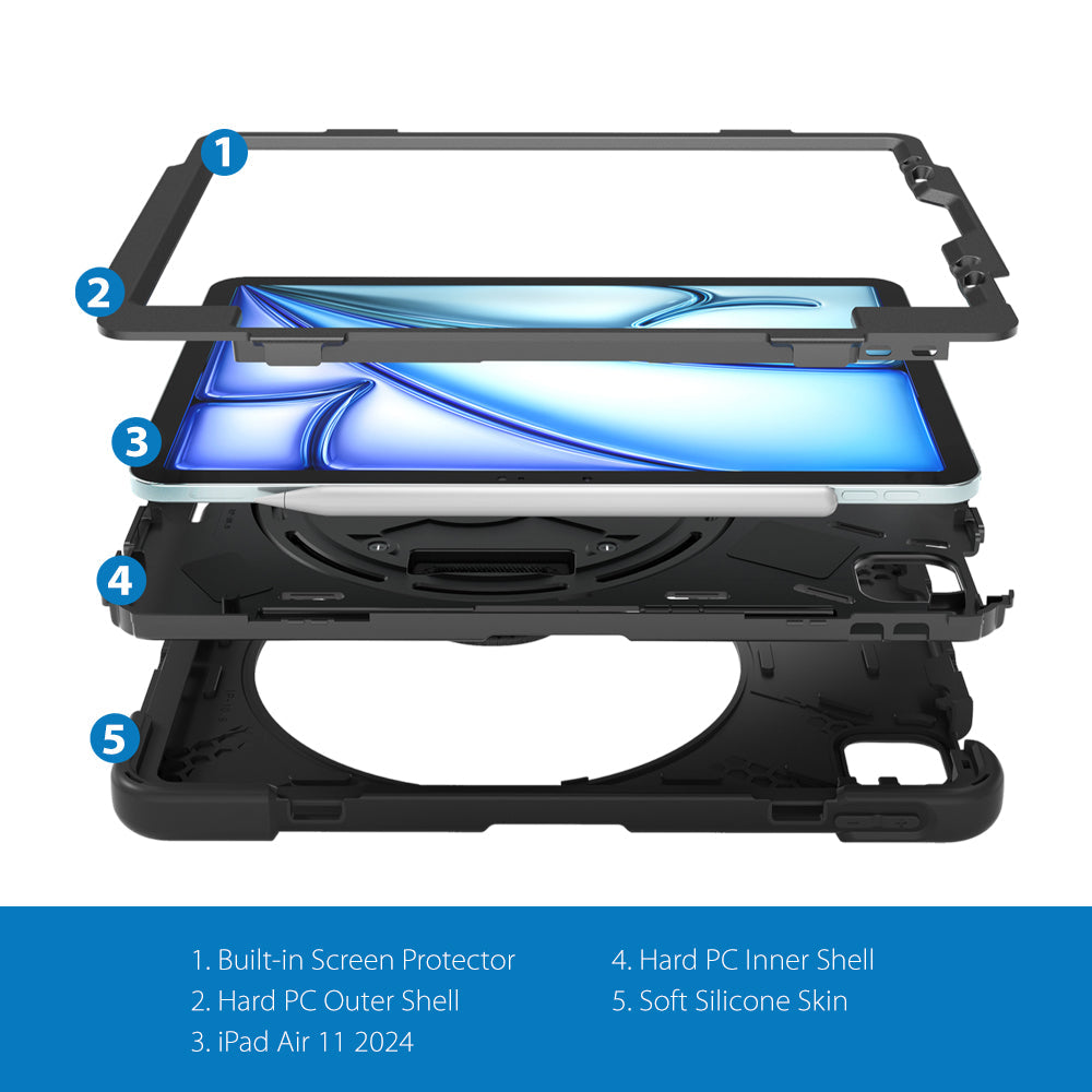 3 in 1 defender rugged case for iPad Air 11 2025