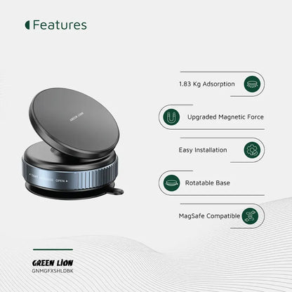 Green Lion Magno Flex Vacuum Suction Holder - Black