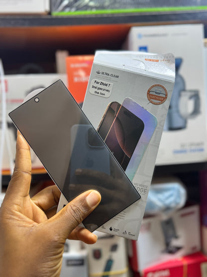 Privacy tampered glass and clear screen protector for Samsung galaxy z fold 7