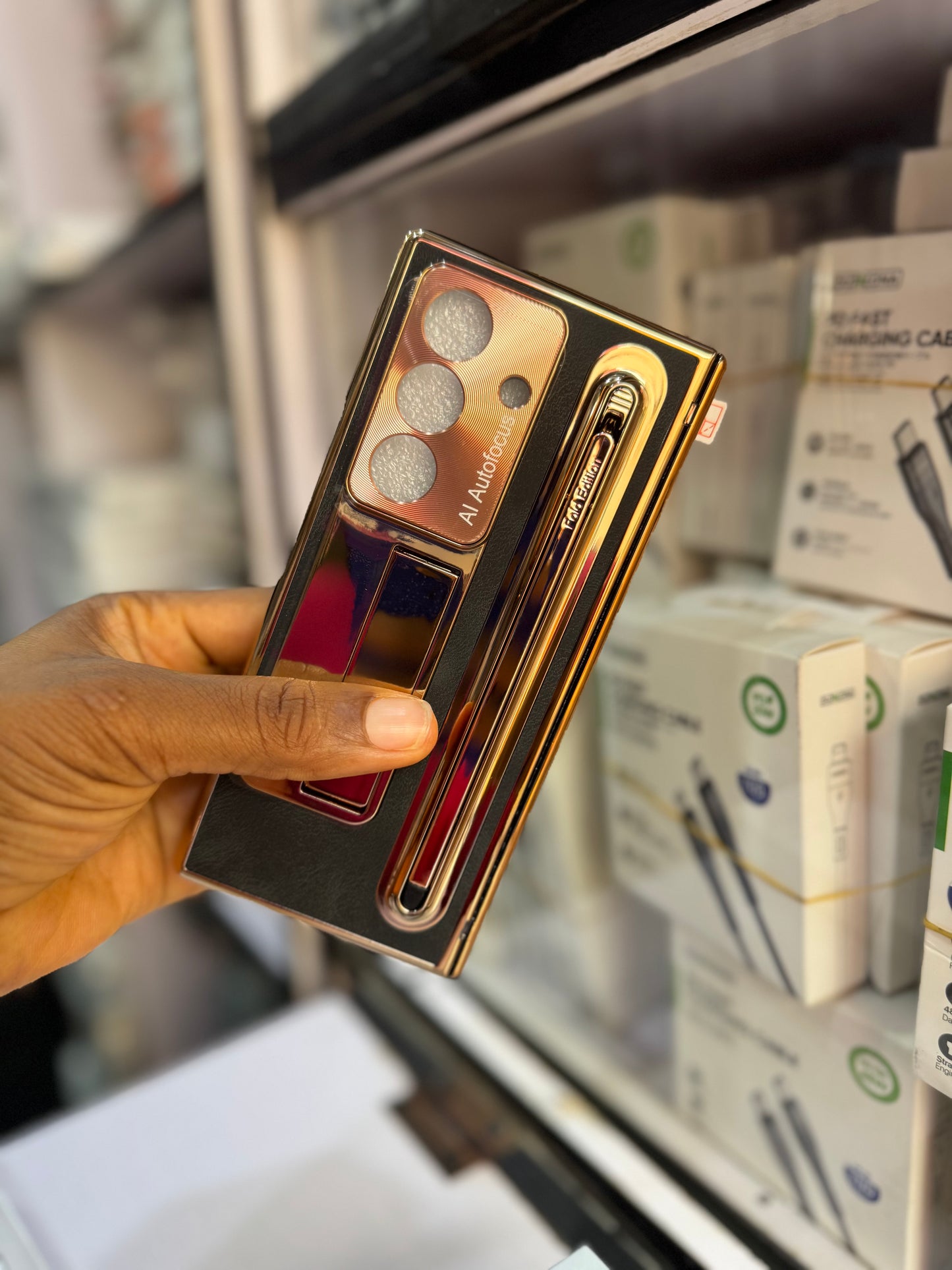 Luxury leather case with kickstand and stylus pen for Samsung galaxy z fold 7