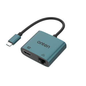Onten UC288 2-in-1 Usb-C to Hdtv+RJ45