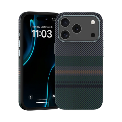 Real Kevlar Aramid Carbon Fiber Ultra thin Protective Case With MagSafe charging base for iPhone 17 pro max
