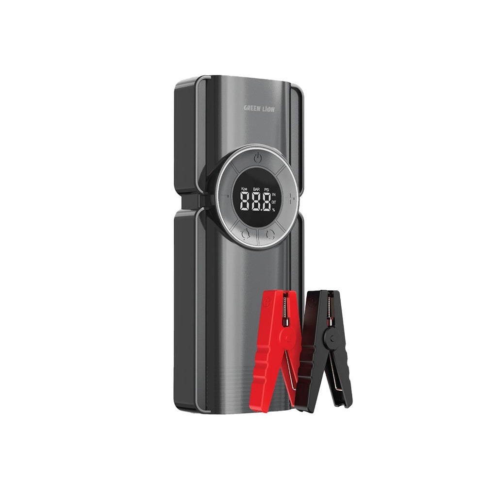 Green Lion Portable Jump Starter with air pump 10,000mah - Black