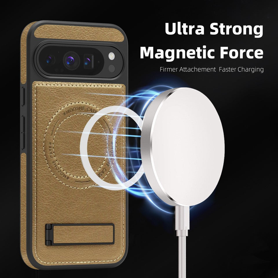 Leather Magnetic Shockproof Stand magsafe Phone Case For Google Pixel 10 / 10 pro