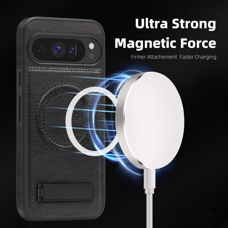 Leather Magnetic Shockproof Stand magsafe Phone Case For Google Pixel 10 / 10 pro
