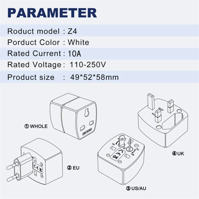 LDNIO Z4 Multi Plug Adapter International Power Travel Adaptor Plug for UK US EU Universal Plug