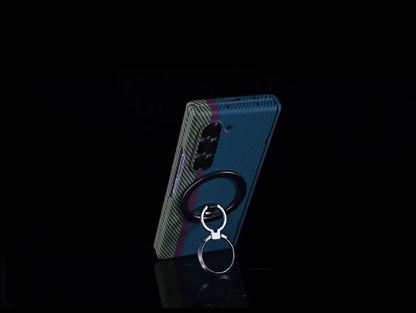 Magnetic Hinge Carbon Fiber Texture Case with 360 Full Protection Screen Glass for Samsung Galaxy Z Fold 7