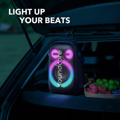 Soundcore Anker Rave Neo 2 Portable Speaker with 80W Stereo Sound, PartyCast 2.0, Light Show, IPX7 Waterproof (Floats on Water) 18H Playtime, Customizable EQ & Bass Up